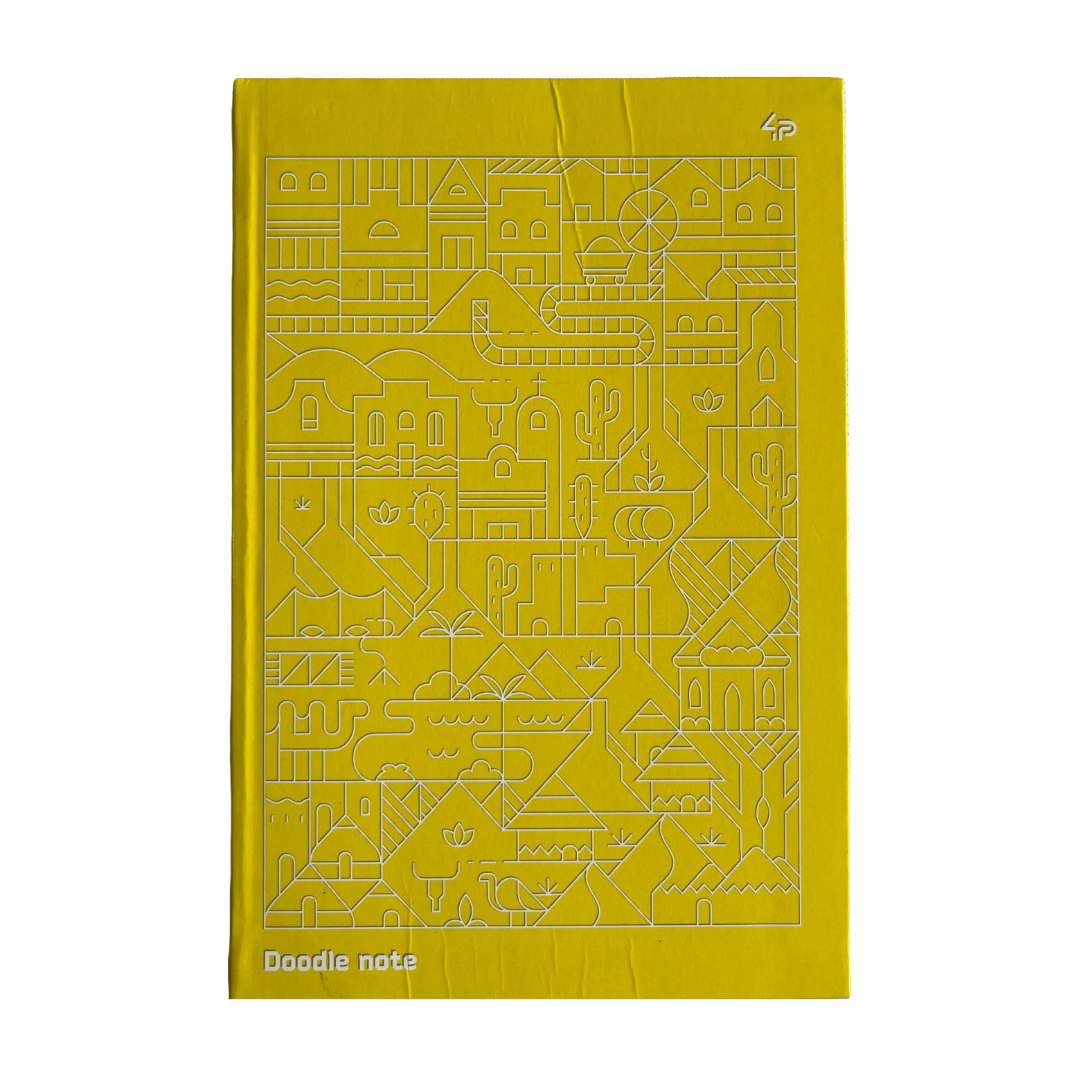 Скетчбук А5 128 аркушів. кольорова крапка. Two in one Doodle Note Yellow. Profiplan 2002