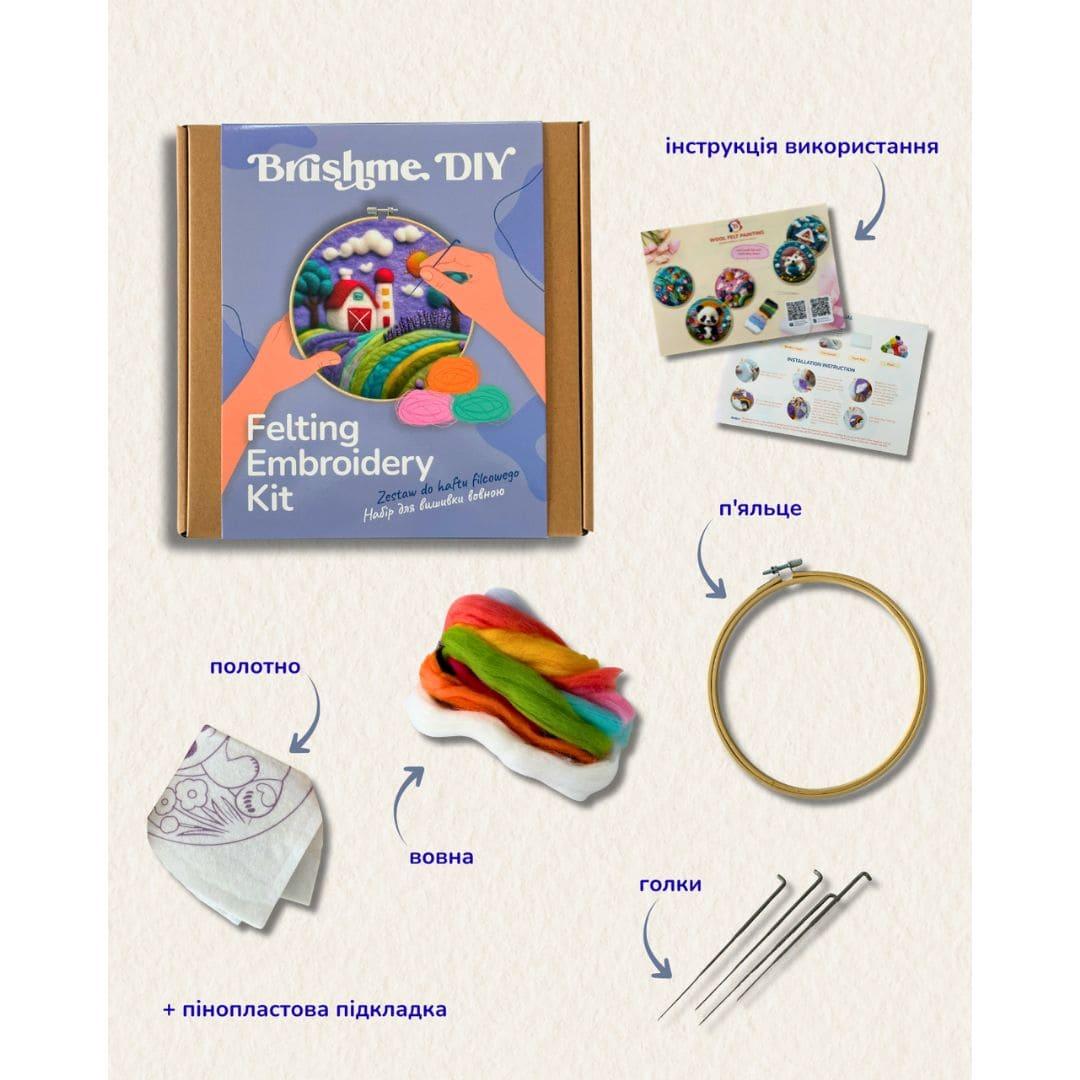 Набір для валяння картини з вовни. Прованський ранок. Brushme DIY 002