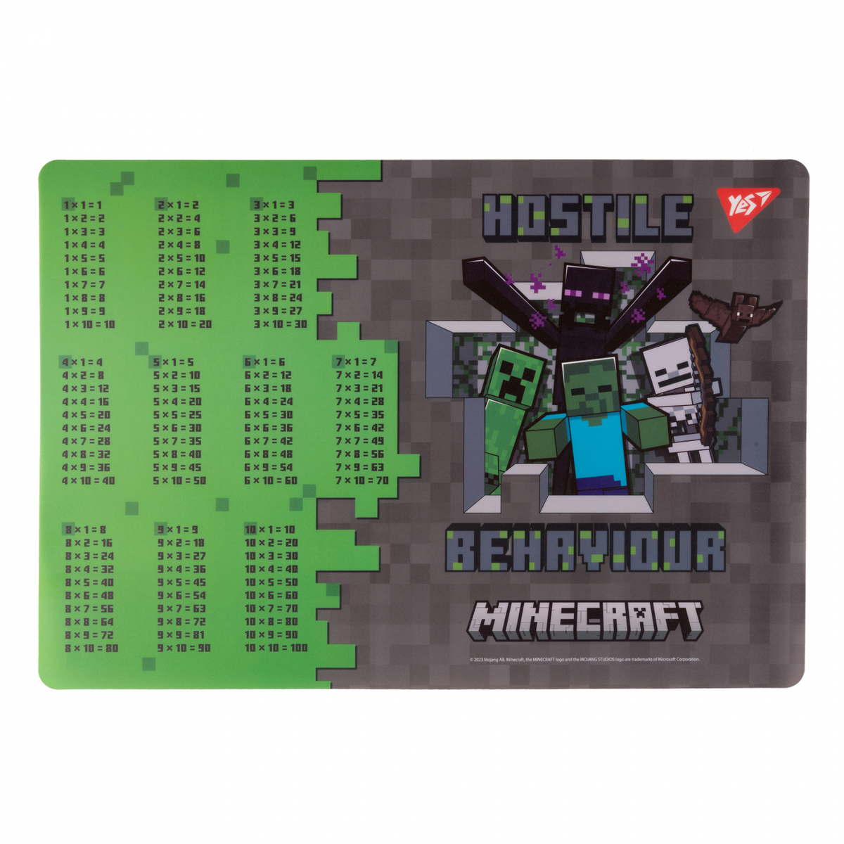 Килимок- підложка для дитячої творчості. Minecraft. табличка множення 492249