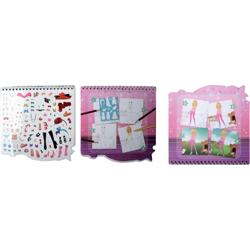 Розмальовка-блокнот з трафаретами та наклейками. Aimee. Centrum 896351