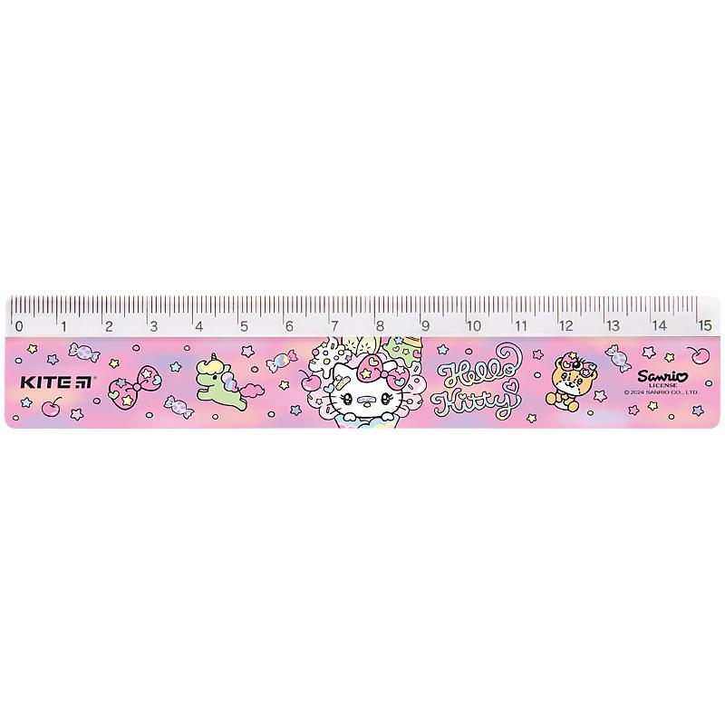 Лінійка пластикова, 15 см Hello Kitty KITE 24-090-2
