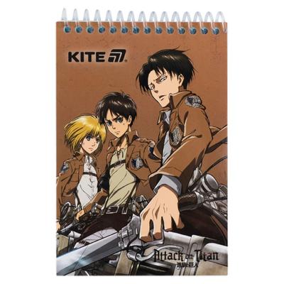 Скетчбук А6 48 аркушів. на пружині. Attack on Titan. Kite 25-196