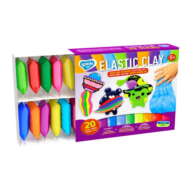 Повітряний пластилін 20кол. Elastic Clay. Ловін 70140