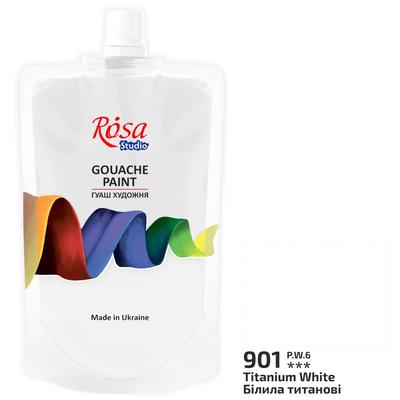 Гуаш 200мл. білила титанові №901 дой-пак. Rosa Studio 323200901