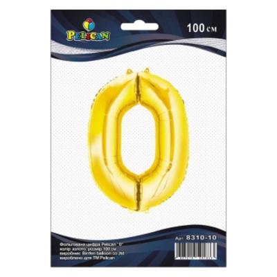 Кулька фольгована цифра 0. 100 см. золото. Пелікан 831010