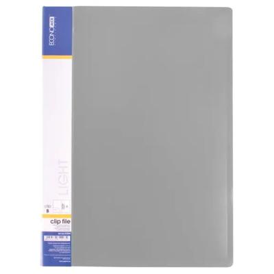 Папка з притиском. CLIP B. з двома карманами. сіра. Economix 31208-10