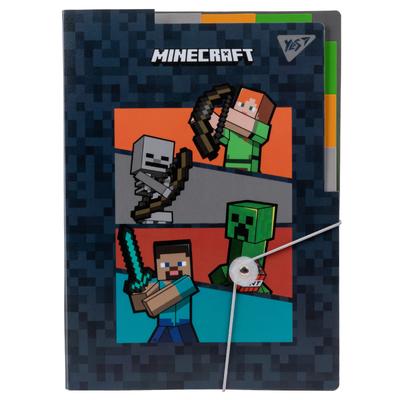 Папка А4 на гумці, з кольоровими роздільниками Minecraft  Yes 492112