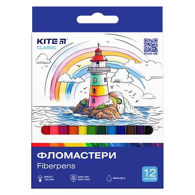 Фломастери 12 кольорів. Kite Classic 447