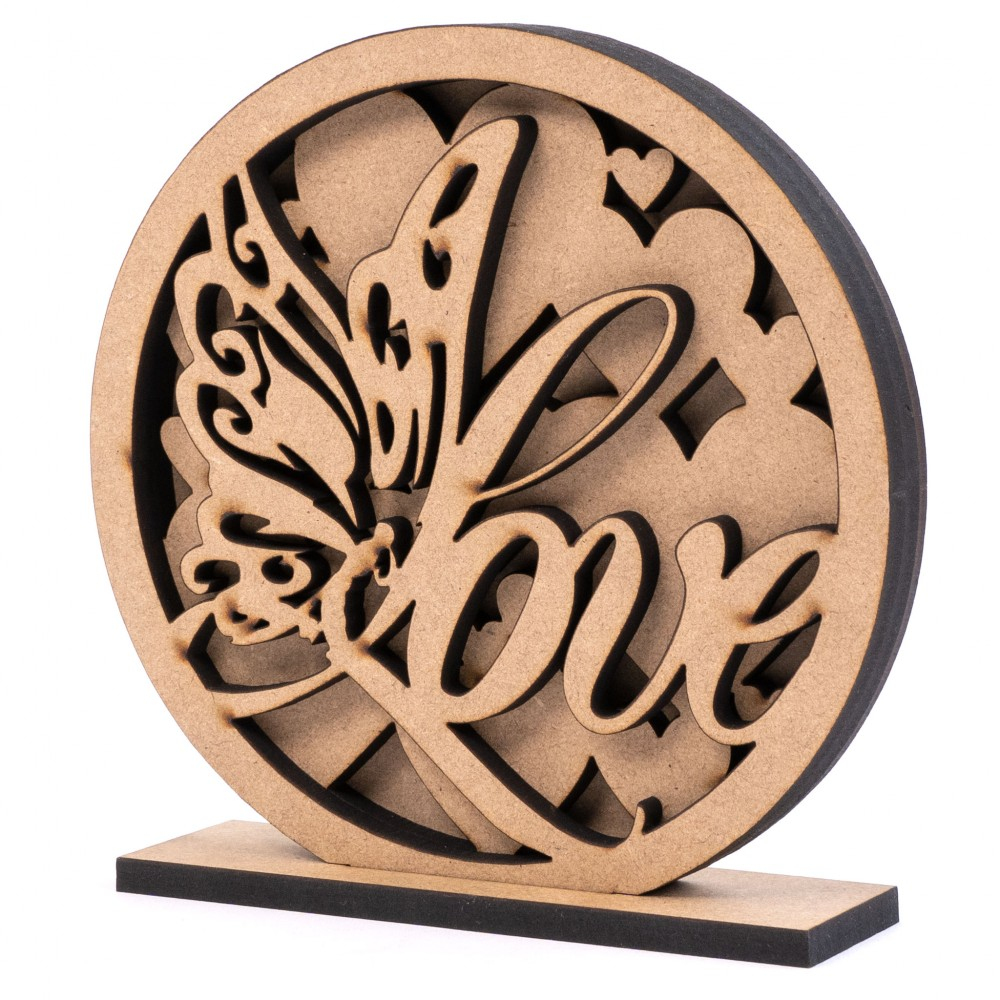 3D композиція Love 2. МДФ, 15*15см, Rosa Talent 7656