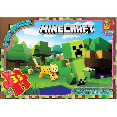 Пазл на 35 елем. + постер Minecraft animals. G-toys 795