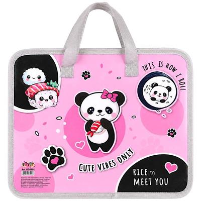 Папка-портфель пластиковий на блискавці з ручками А4. Panda. KIDIS 3091