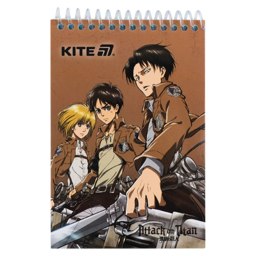 Скетчбук А6 48 аркушів. на пружині. Attack on Titan. Kite 25-196