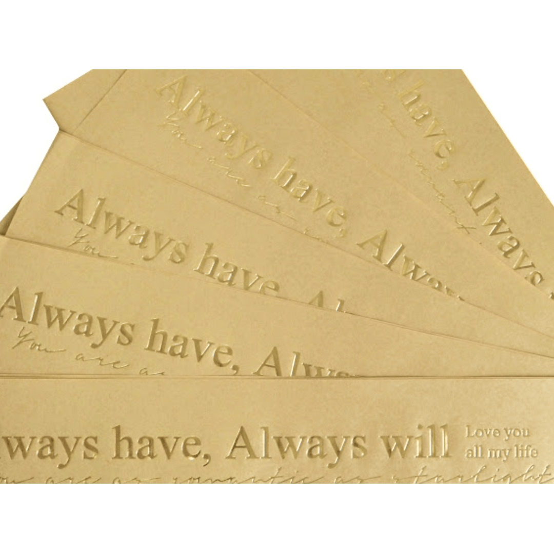 Папір пакувальний золото 50*57см, Always have, Always will. Love you all my life. 53600