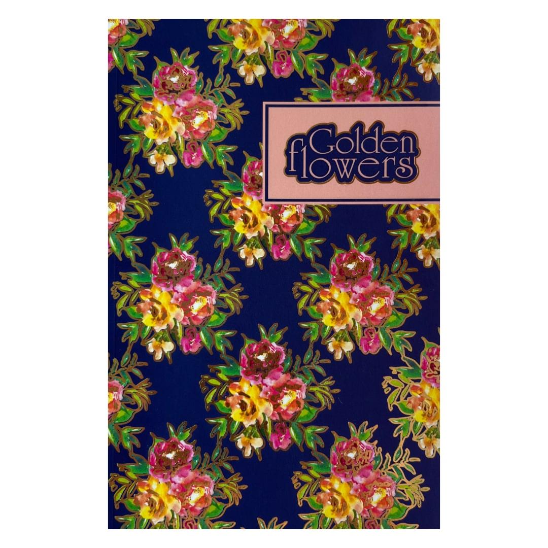 Скетчбук-блокнот А5. 40 арк. Golden Flowers dark blue. TM Profiplan. 903597
