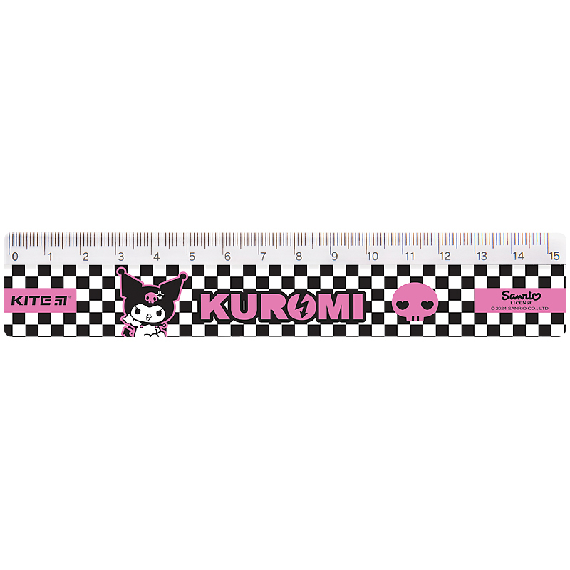 Лінійка пластикова, 15 см. Kuromi. Kite 24-090-1