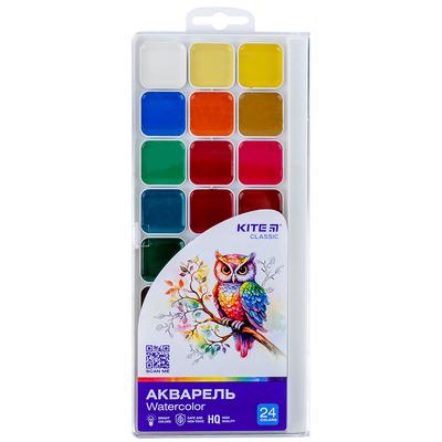 Акварель 24 кол. пластик без пензля. Kite K-442