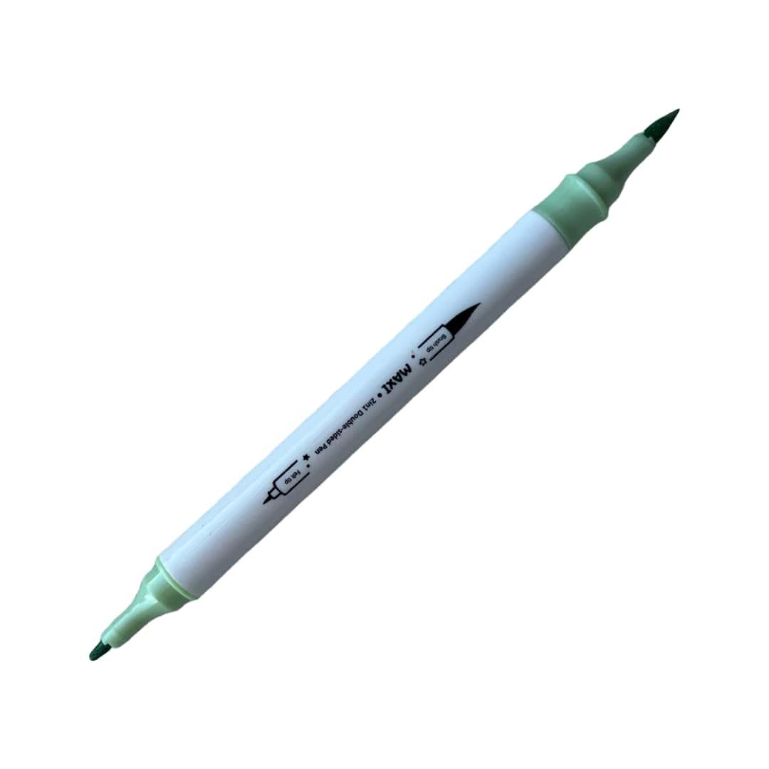 Маркери металік двосторонні felt+ brush 0,3-8мм 12 кольорів. MAXI   15248