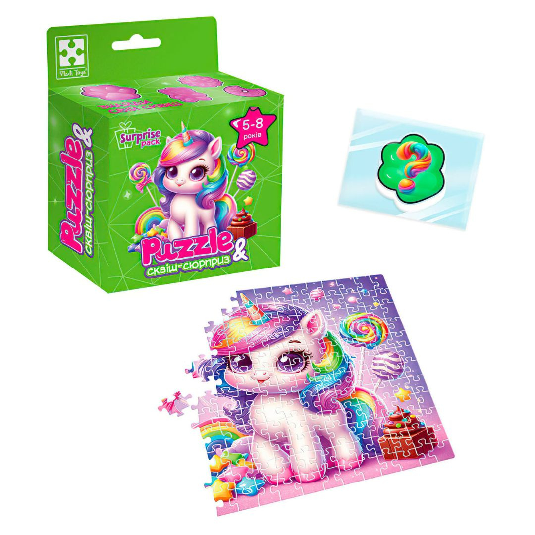 Розвиваюча гра/пазли на 180елем. із сюрпризом. Єдиноріжка. Vladi Toys 8030-02