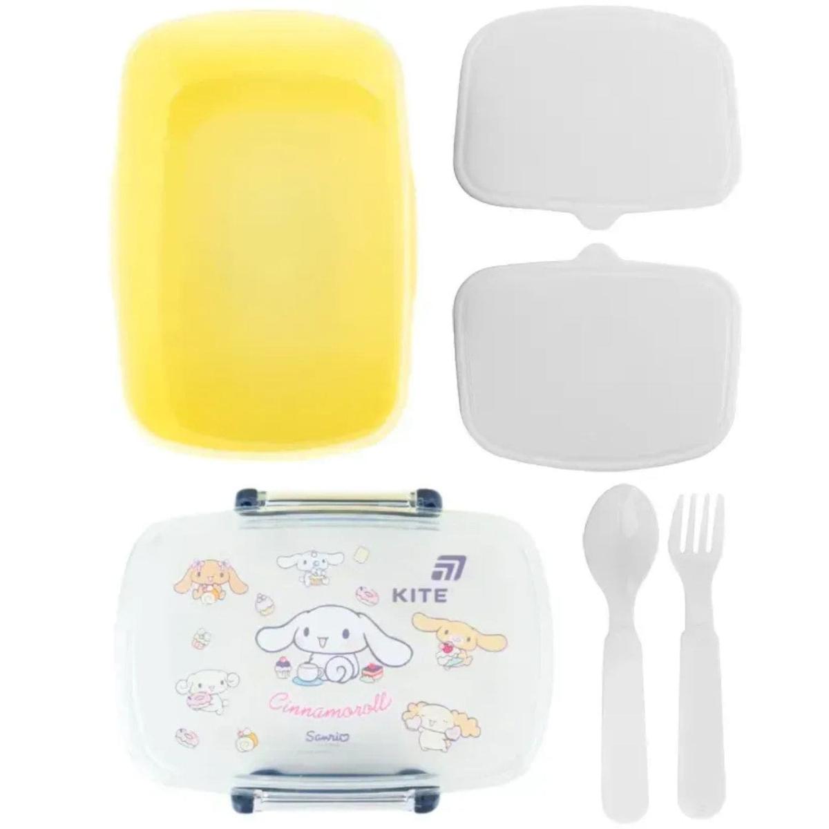 Ланчбокс 750мл. жовтий з наповненням. Cinnamoroll. KITE 26-181
