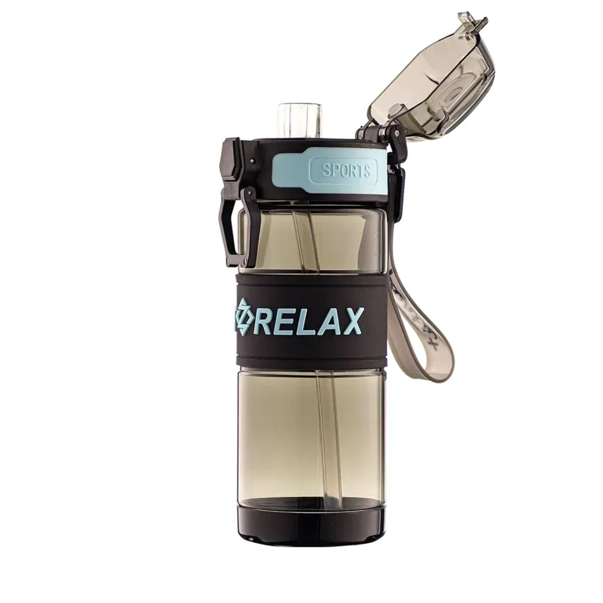 Пляшка для води 450 мл. Relax чорно-блакитна. Zibi 3027-14