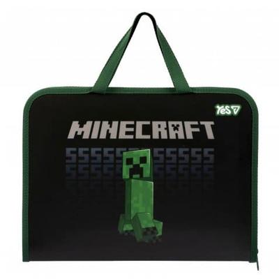 Папка-портфель пластиковий на блискавці з ручками А4. Minecraft. Yes 492168