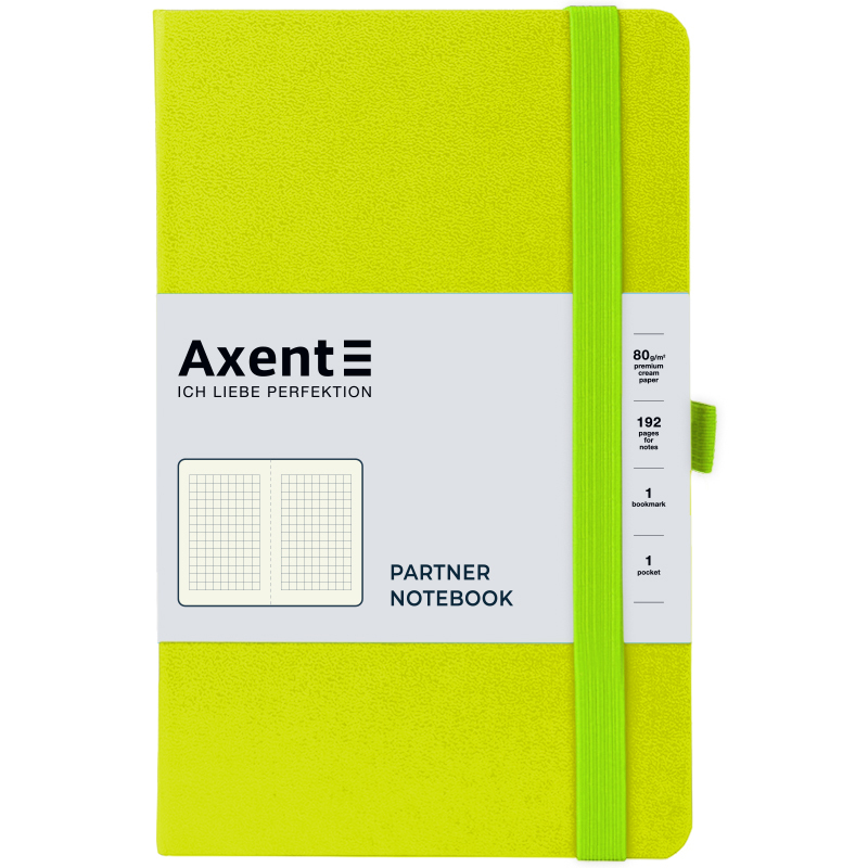 Блокнот А6. 96 аркушів, в клітинку, PARTNER. Лимонний. AXENT. 8201-60