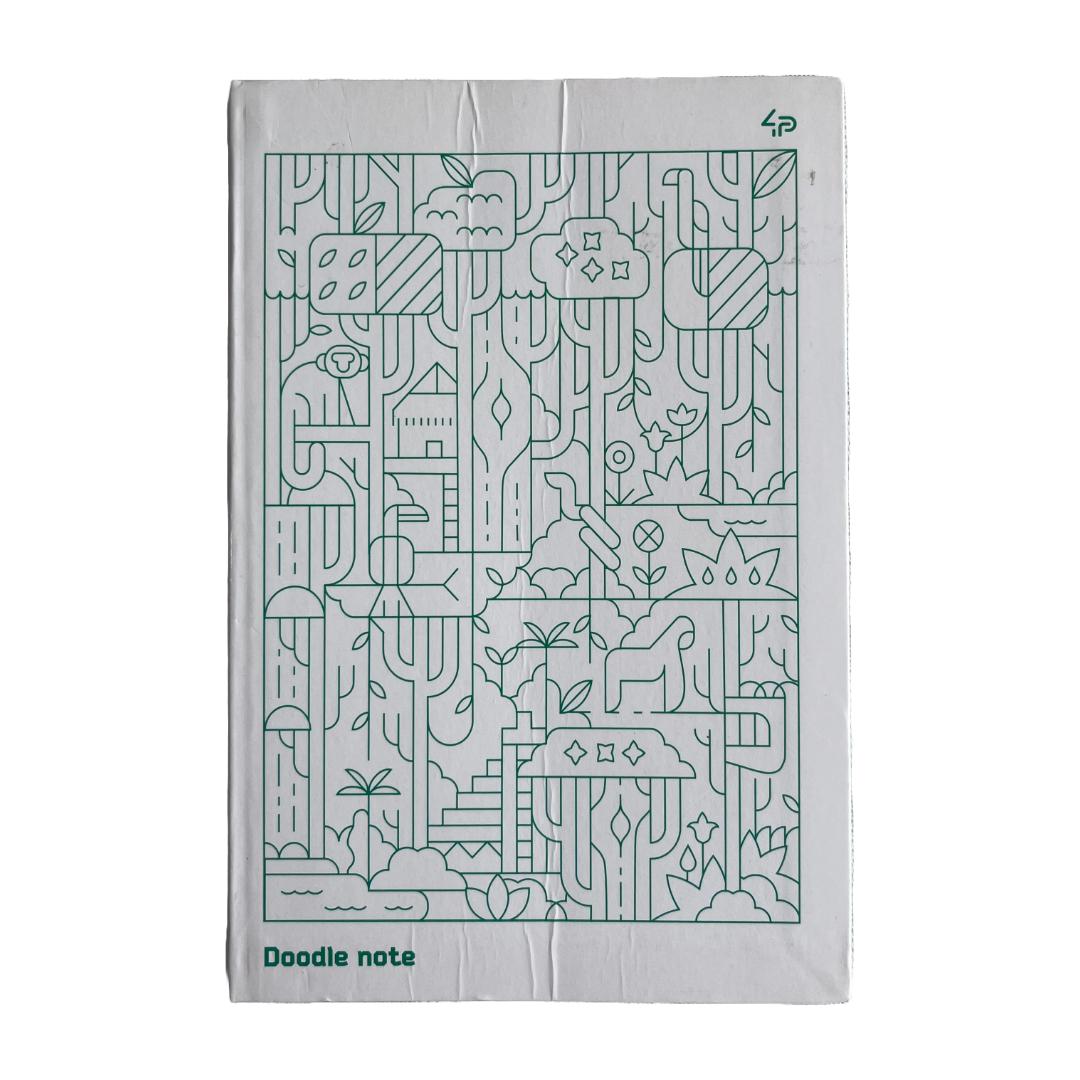 Скетчбук А5 128 аркушів. Two in one Doodle Note Green. TM Profiplan 1999