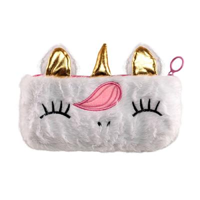 Пенал-косметичка тканевий на 1 відділення. Unicorn білий. Zibi 20.0006-12