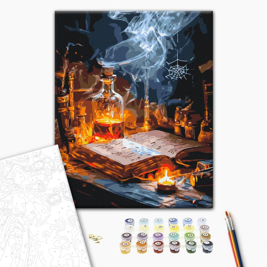 Картина по номерах. Зілля та книги заклинань. 40х50см. Brushme 54428