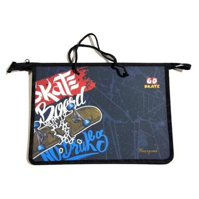 Папка-портфель на блискавці сяюча з ручками A4. Go skate. МТ 232