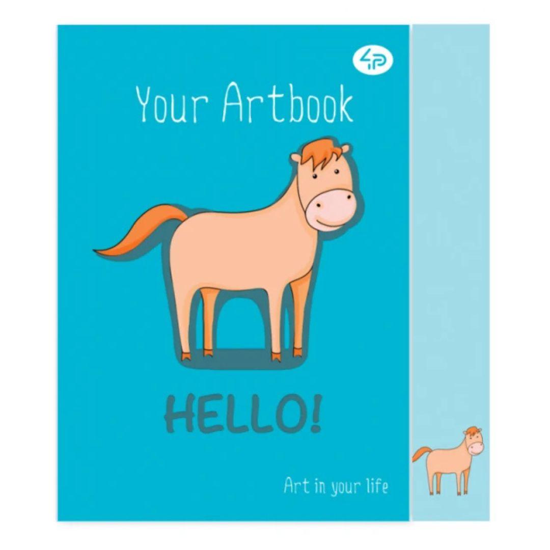 Скетчбук А5 48 аркушів тоновані сторінки. Бірюзові. Artbook horse. Profiplan 902330