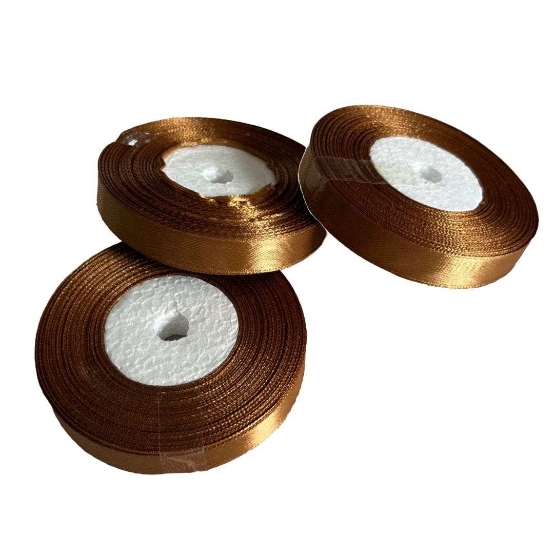 Стрічка атласна, 1см.світло-коричневий 1586