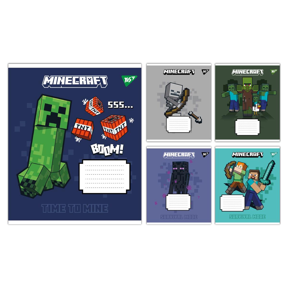 Зошит А5. 12 аркушів. Лінія. Minecraft signs. Yes 767557