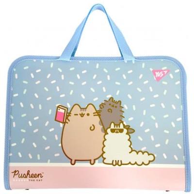 Папка-портфель пластиковий на блискавці з ручками А4. Pusheen. Yes 492316