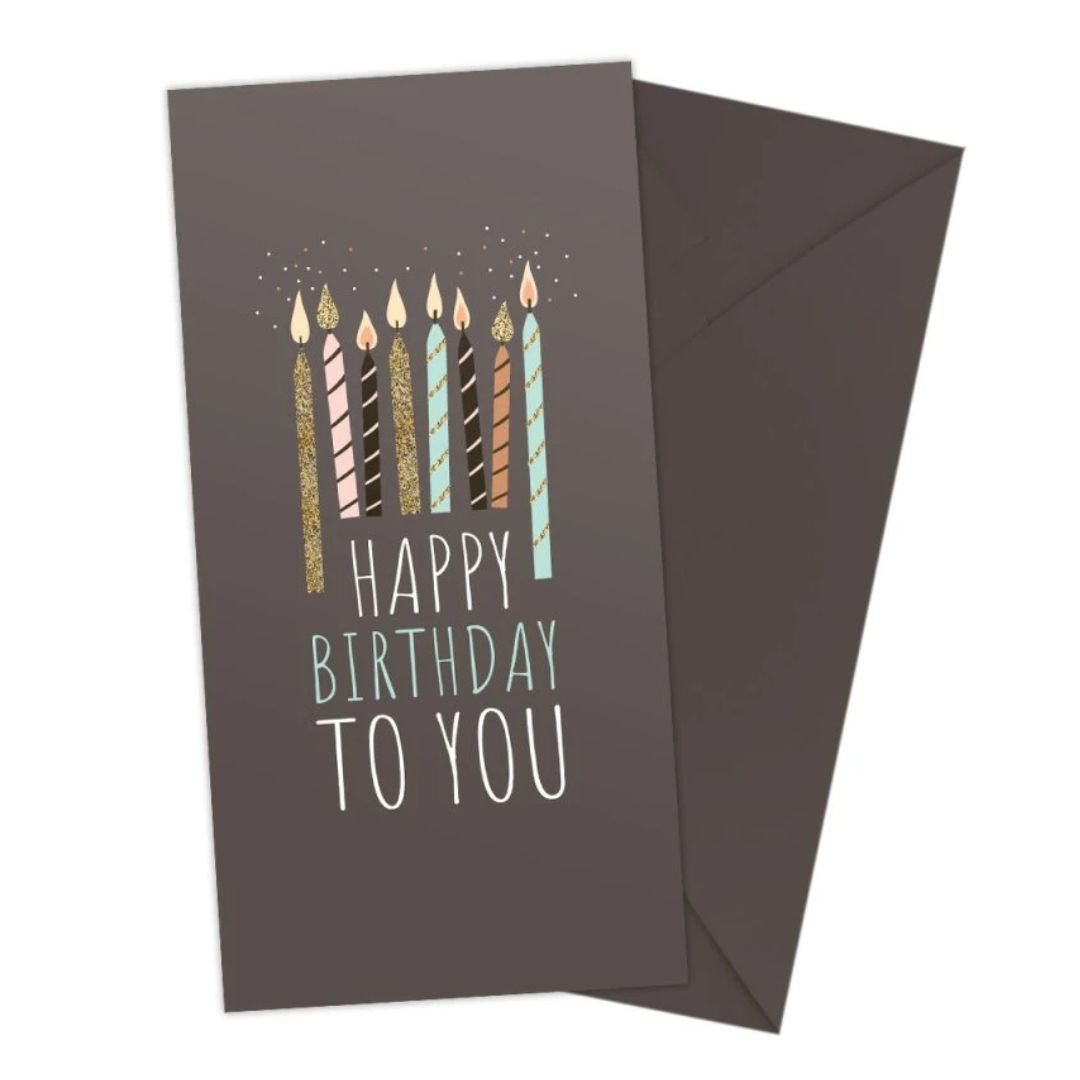 Листівка-конверт для грошей. Happy Birthay to you свічки. СвятоБум 8997