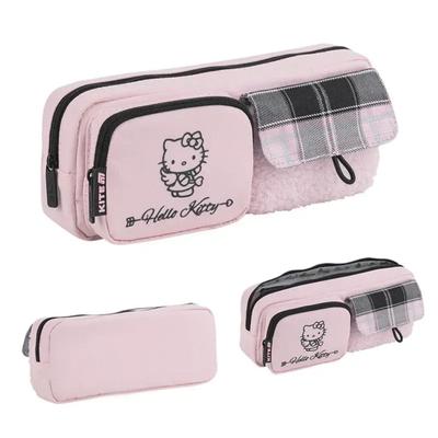 Пенал-косметичка тканевий на 1 відділення. Hello Kitty з карманчиками. KITE 26-2701