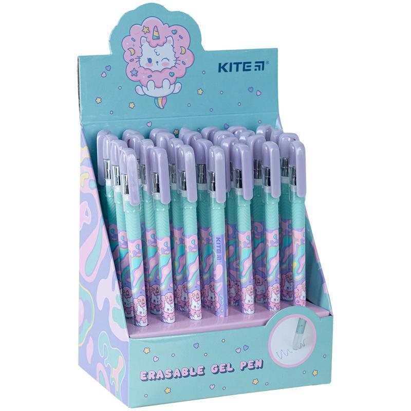 Ручка гелева Kite Rainbow Catcorn синя, пиши-стирай. 24-068-2