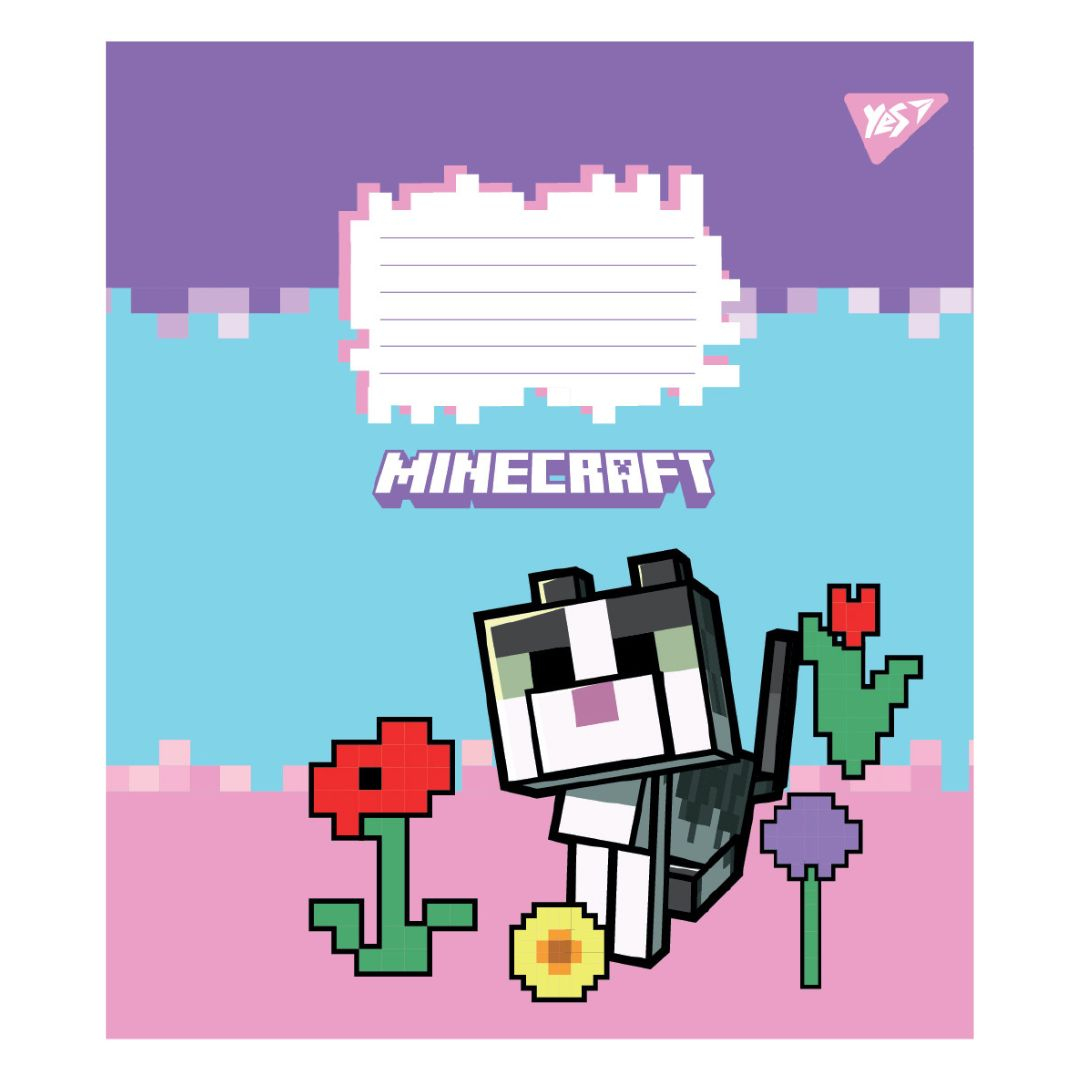 Зошит А5. 18 аркушів. Клітинка. Minecraft flowers. Yes 767586