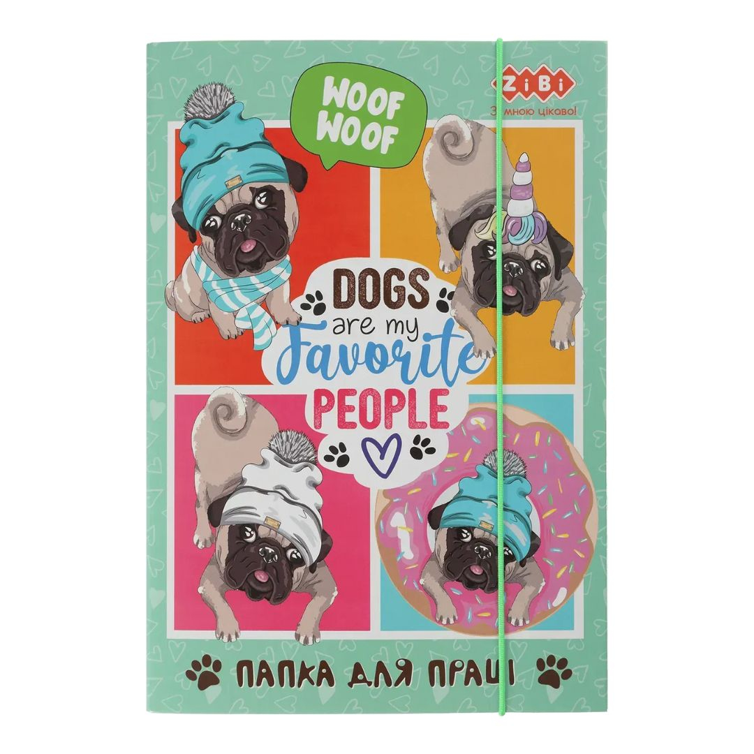 Папка для трудов А4 на резинках. LOVELY DOG. Kids Line  ZIBI 14931