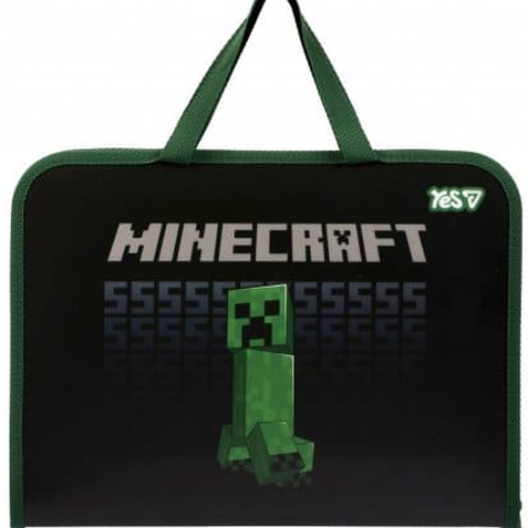 Папка-портфель пластиковий на блискавці з ручками А4. Minecraft. Yes 492168