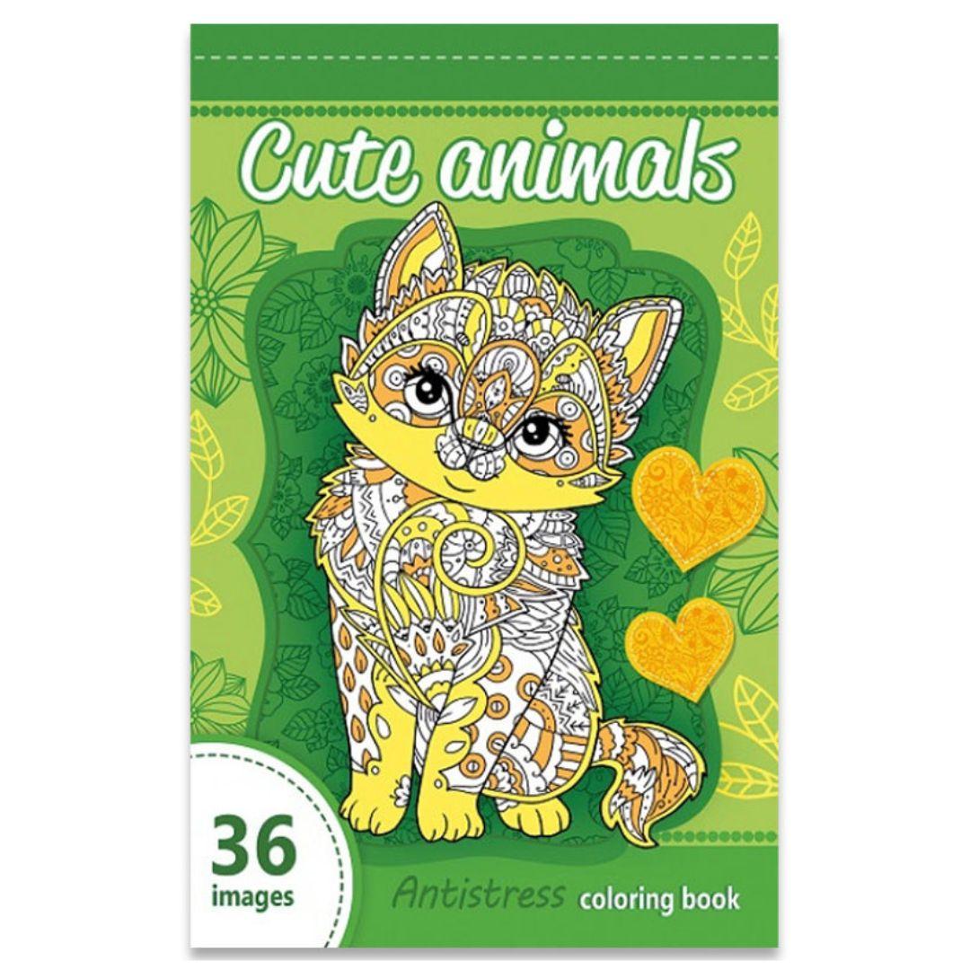 Розмальовка антистрес 12,4х20см. Cute animals. Фреш 2600-1757