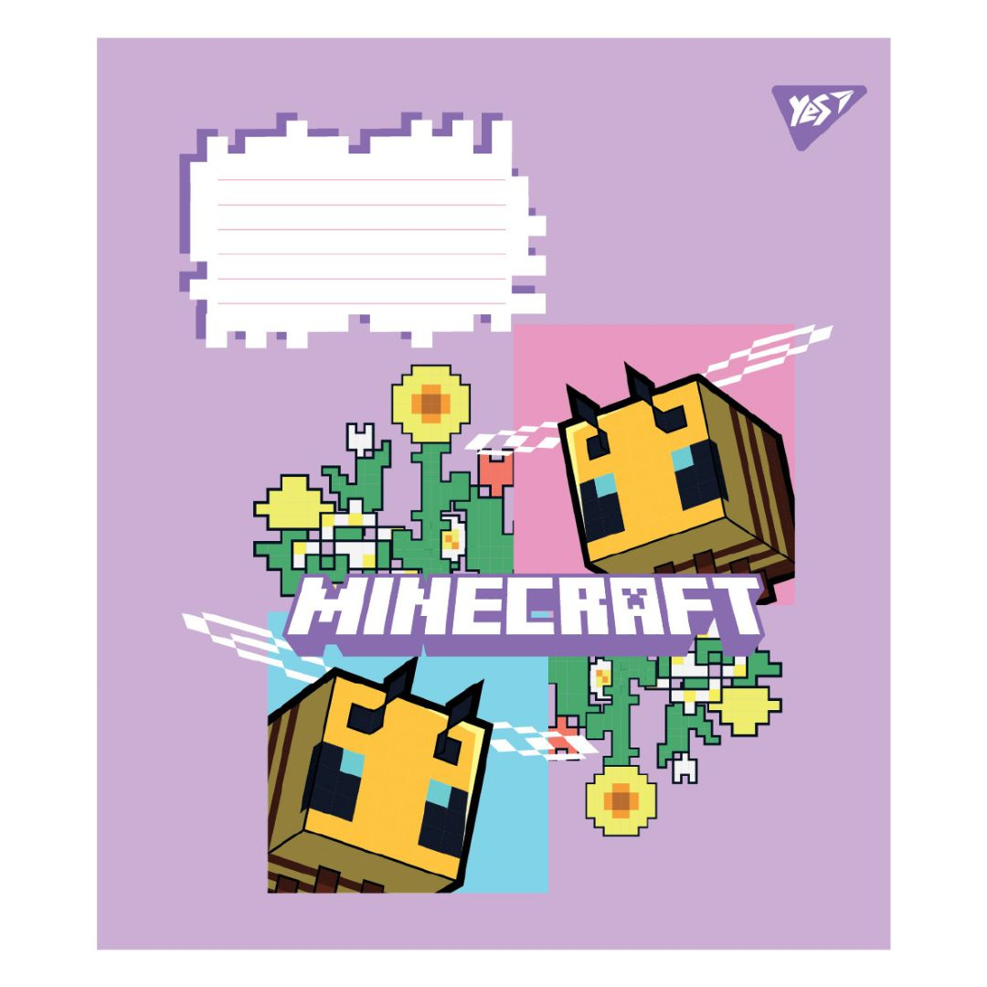 Зошит А5. 18 аркушів. Клітинка. Minecraft flowers. Yes 767586