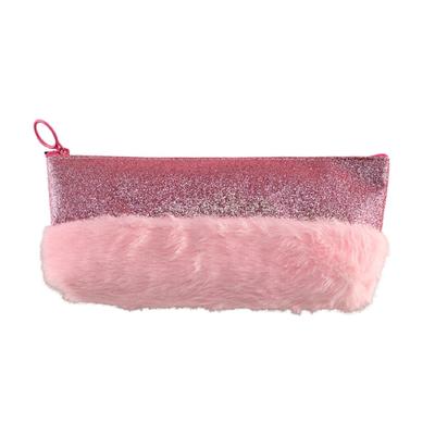 Пенал-косметичка тканевий на 1 відділення. Fluffy рожевий. Zibi 20.0005-10