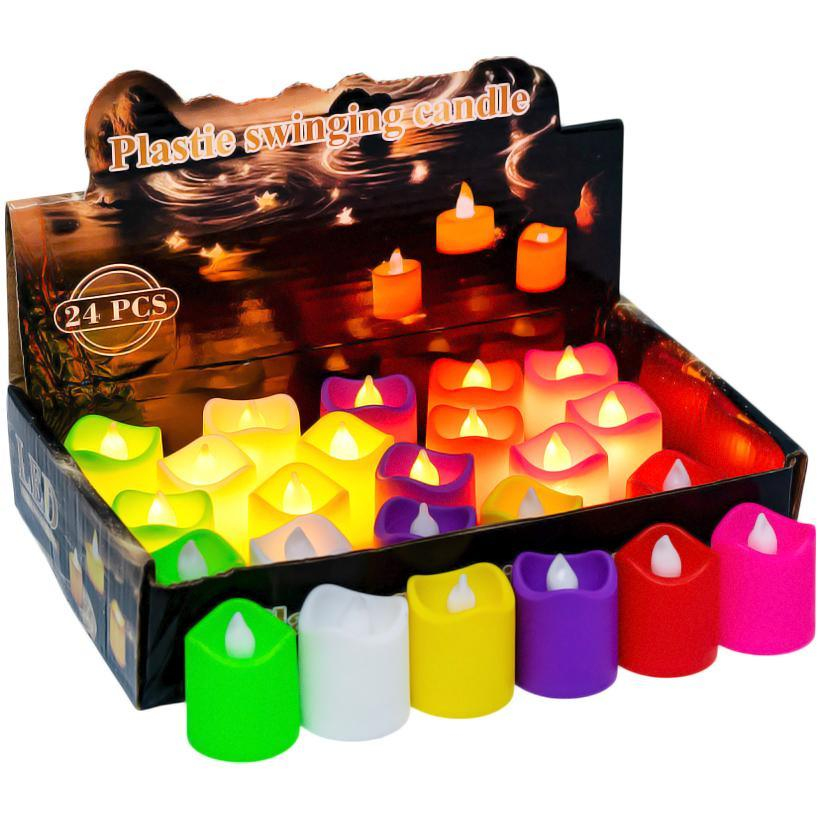 Свічка led 5см кольорова біле тепле полумя 1267