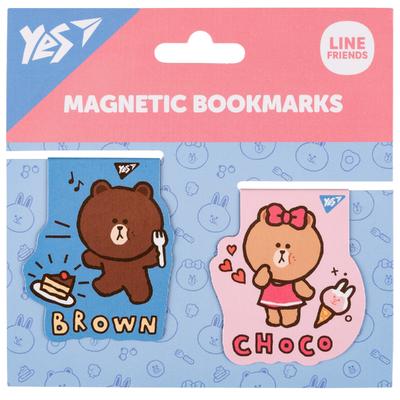 Закладки магнітні 2шт. Line friends. Yesі 708106