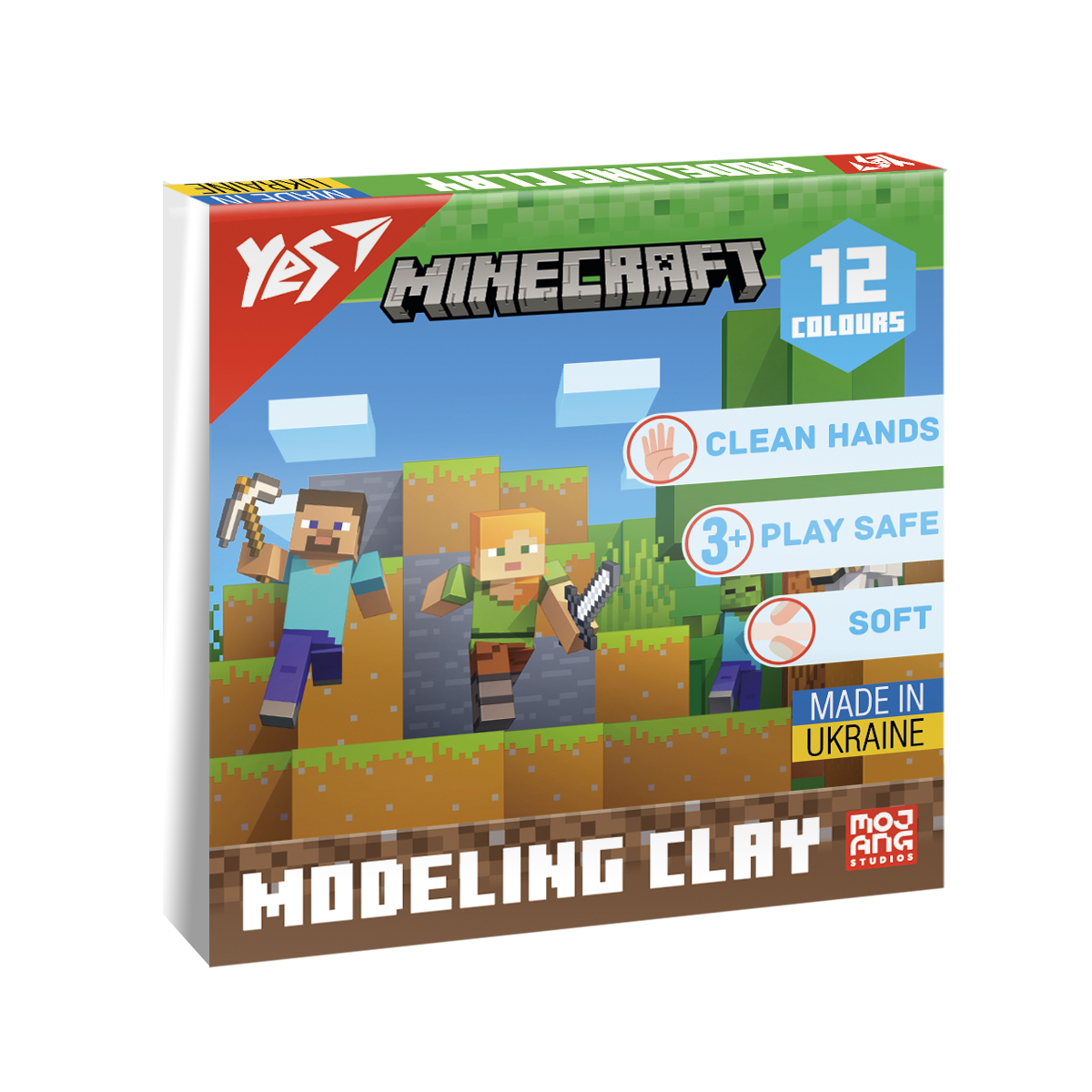 Пластилін дитячий 240гр 12 кол. Minecraft YES 540668