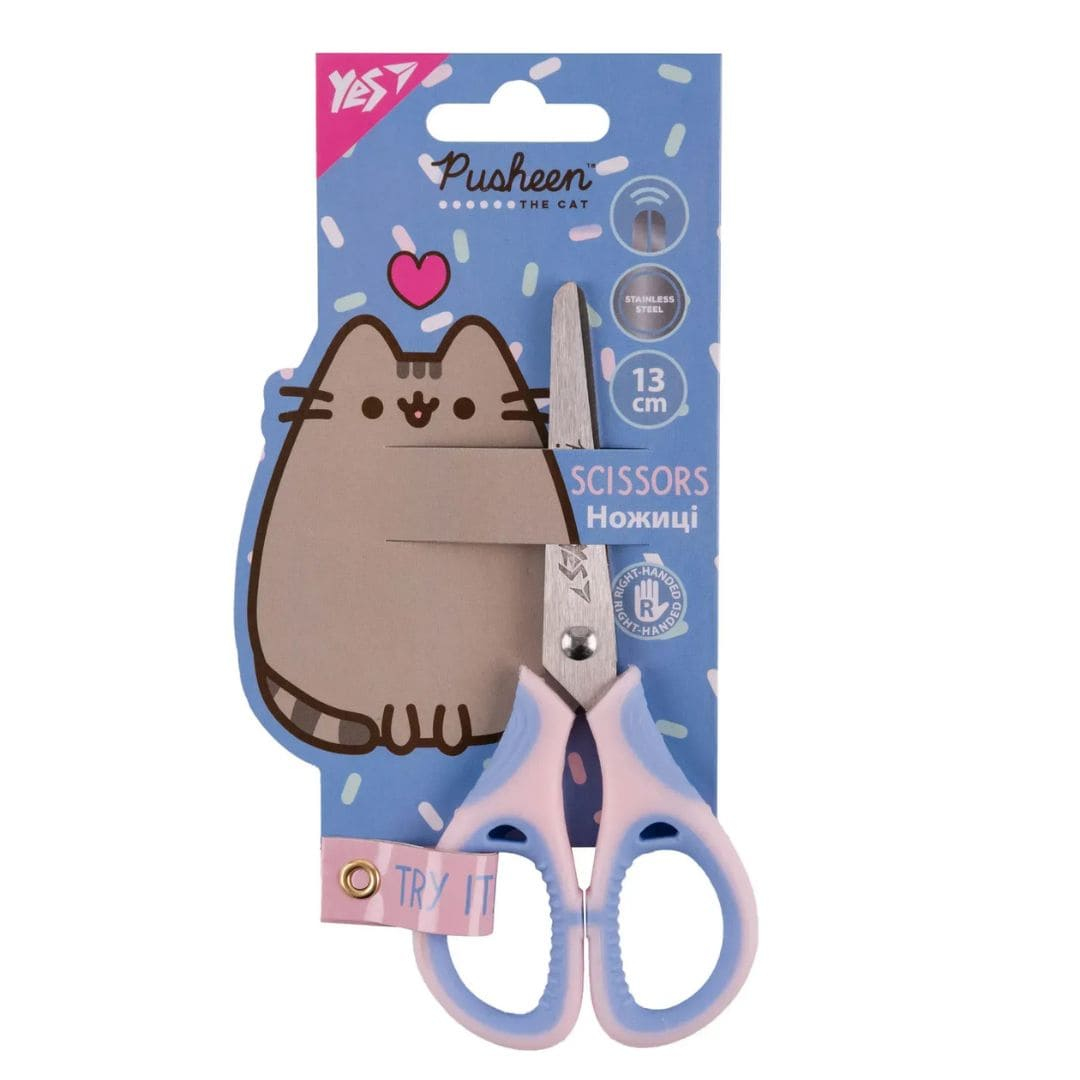 Ножиці дитячі 130мм. з гумовими вставками Pusheen. YES 480460