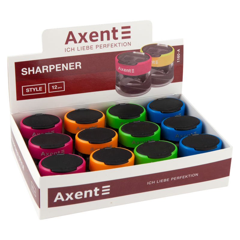 Точилка пластикова з контейнером на 2 відділення овальна Style. Axent. 1160
