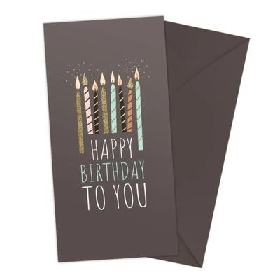 Листівка-конверт для грошей. Happy Birthay to you свічки. СвятоБум 8997