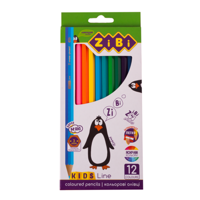 Олівці кольорові 12кол. KIDS Line. дуже мякі і яскраві. ZIBI 2414